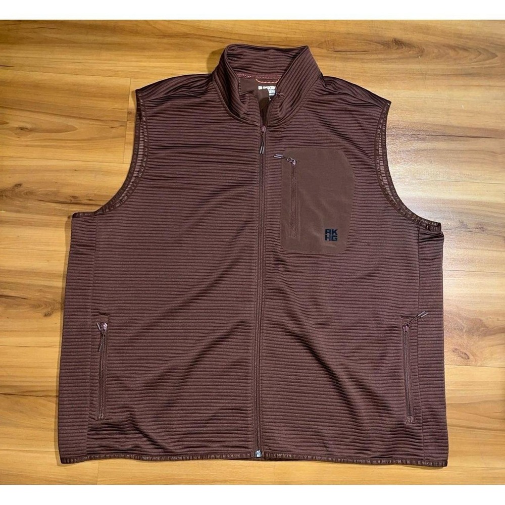 Mens NWOT Alaskan Hardgear Duluth Trading Co. Brown Ribbed Full Zip Vest